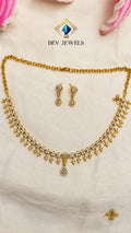 Elegant Diamond and Gold-Plated Necklace Set