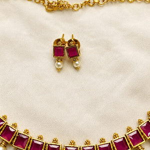 Traditional Kempu Stone Necklace