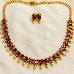 Traditional Kempu Stone Necklace