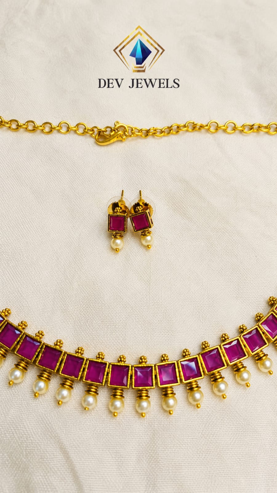 Traditional Kempu Stone Necklace