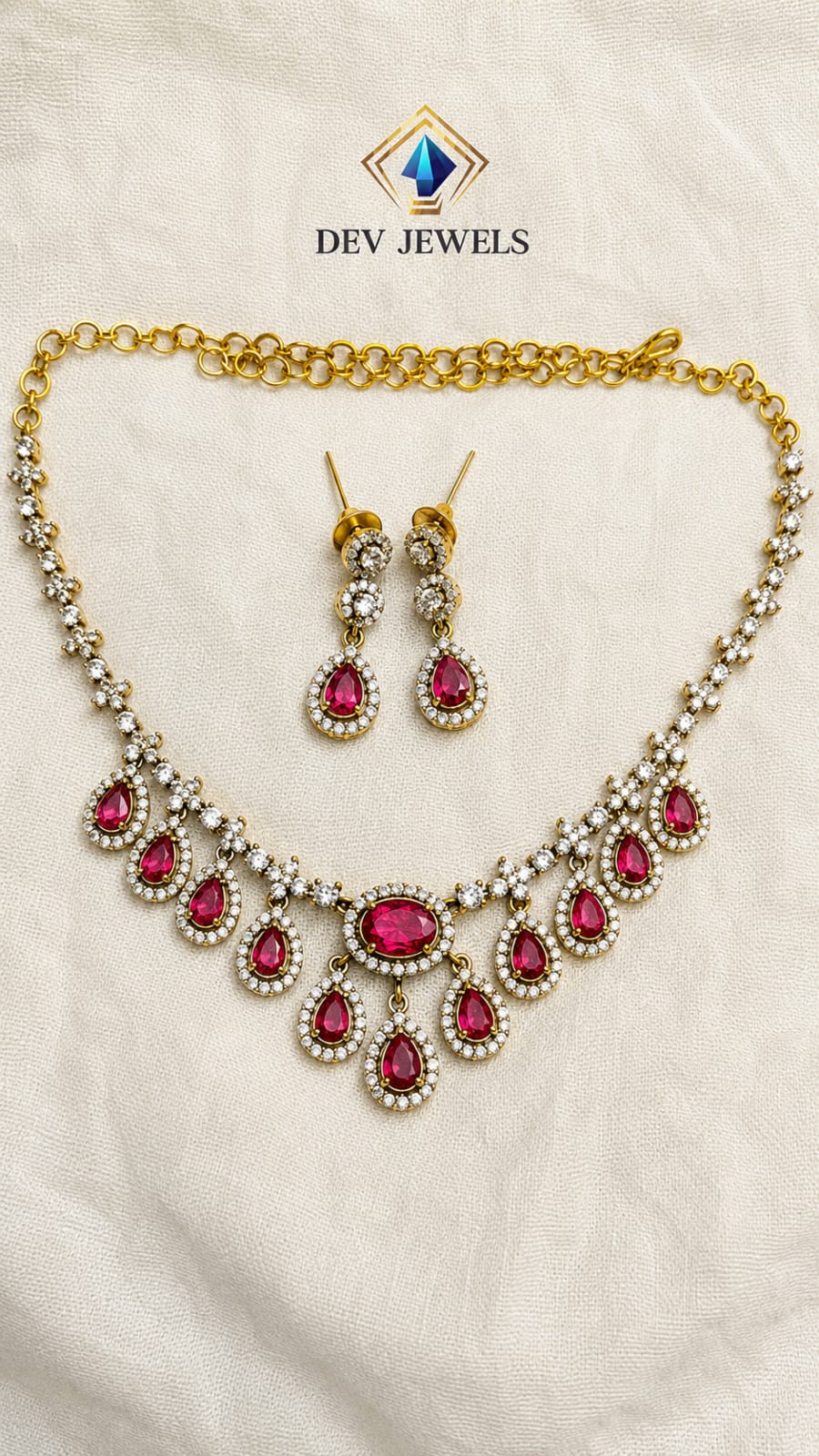 Ethnic Stone-Studded Jewelry Set