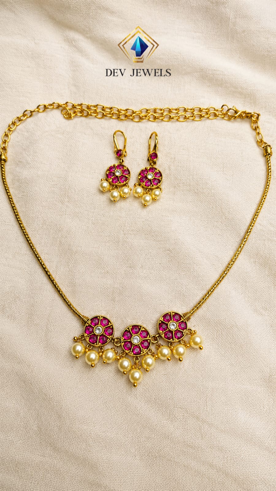 Traditional South Indian Kemp Stone Choker