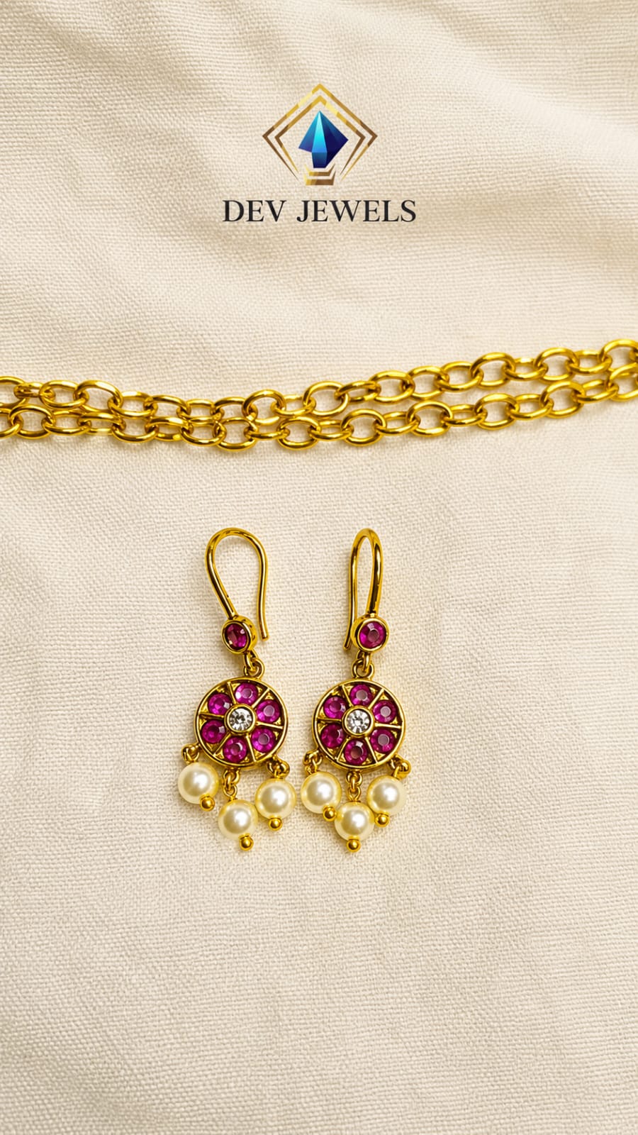 Traditional South Indian Kemp Stone Choker