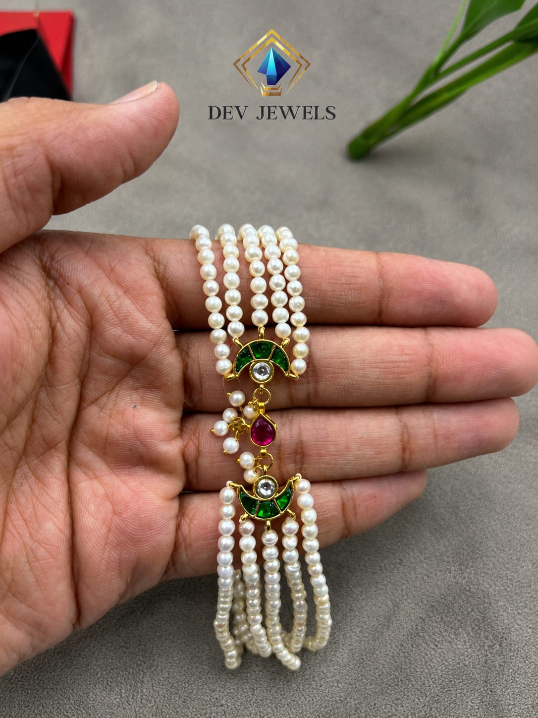 Traditional Multi-Strand Pearl Jadau Kundan Choker Necklace Set