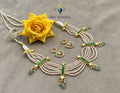 Dev Jewels Traditional Multi-Strand Pearl and Emerald Choker Necklace Set