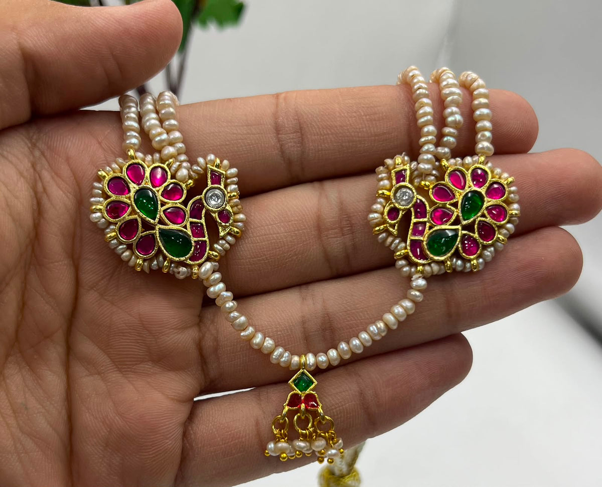Real pearl choker with jadau Kundan