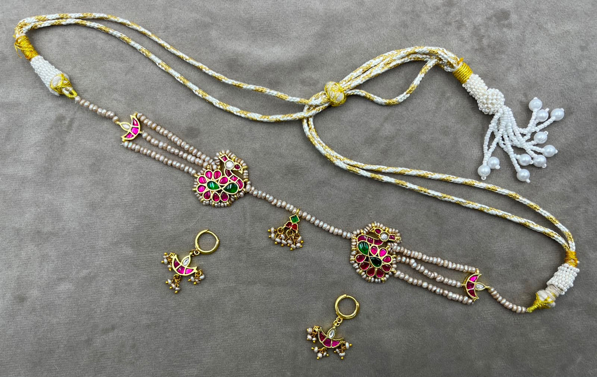 Real pearl choker with jadau Kundan