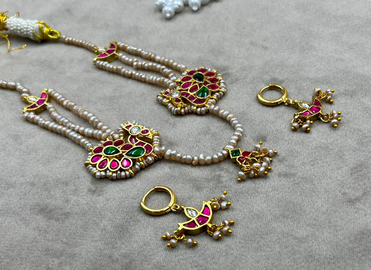 Real pearl choker with jadau Kundan